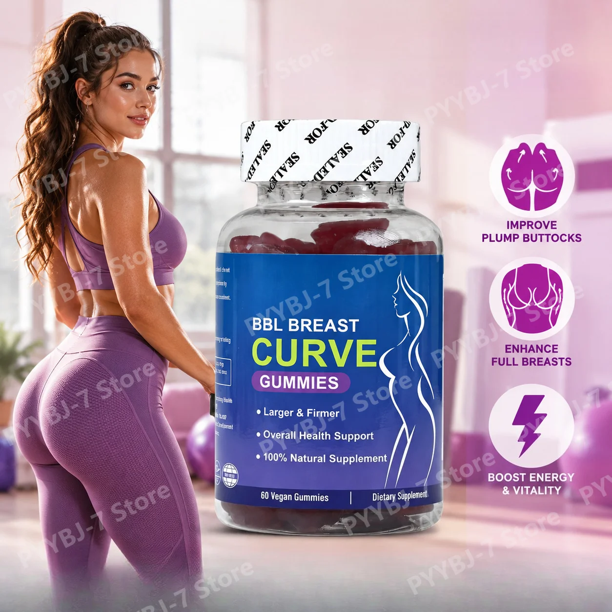 Herbal Wellness Blend - ハーブグミサプリメント マカ根植物エキス配合 各種ビタミン配合 女性のための毎日の健康サポート 60粒入り