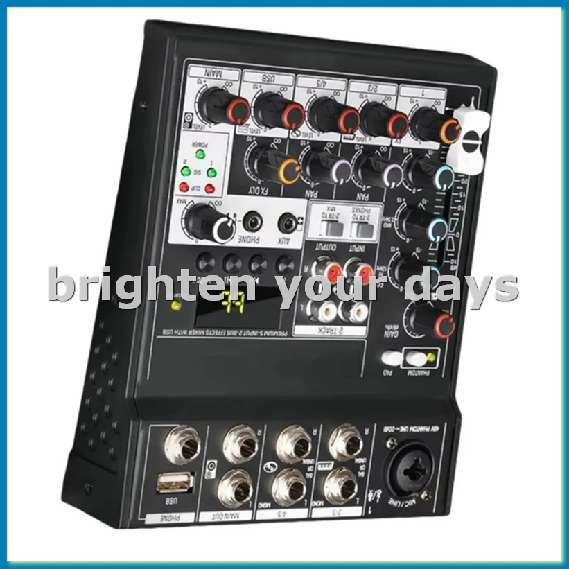 

Portable Bluetooth Audio Mixer Console 5 Channels Soundcard USB Play Record Computer Playback Mini Audio Mixer Broadcast-VVNB