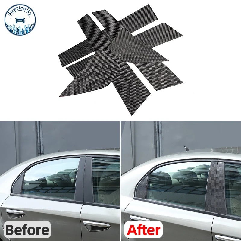 Exterior Car Accessories For Alfa Romeo 159 2004-2011 Carbon Fiber Sheet Car Door Window Center B Pillar Post Cover Trim
