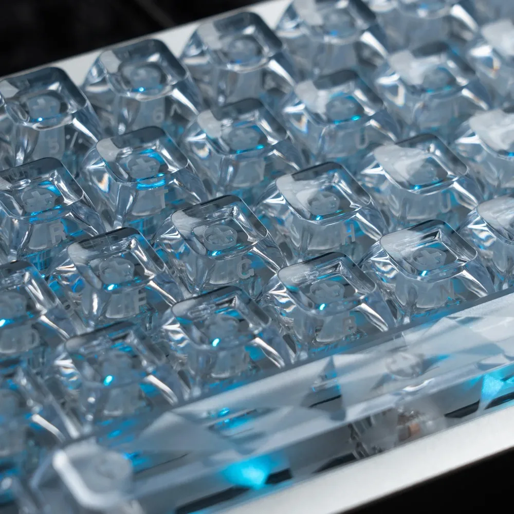 Womier Ice Cube Keycaps 126 Keys ASA Profile Custom Transparent PC DIY Minimalist Style Mechanical Keyboard Accessories Gift