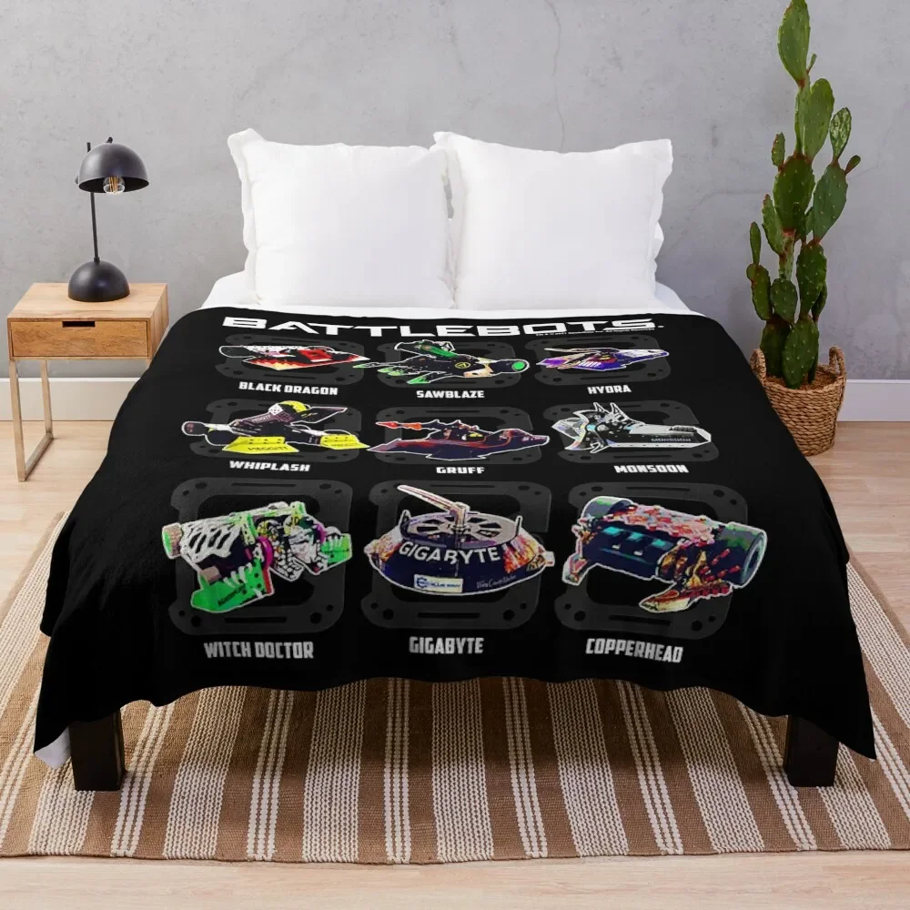 BattleBots Group Robot Photo Box Up Throw Blanket Flannel Fabric Decorative Throw Blankets