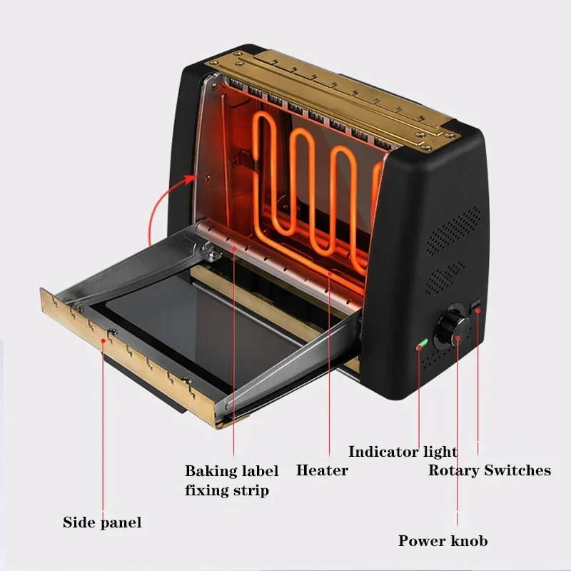 1200W 220V Huishoudelijke Kleine Rookvrije Elektrische Oven Automatische Roterende Kebab Transmissie Machine Barbecue Doos BDB 201901