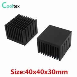 5pcs/lot 40x40x30mm Aluminum HeatSink black Heat Sink radiator for electronic Chip LED RAM COOLER cooling