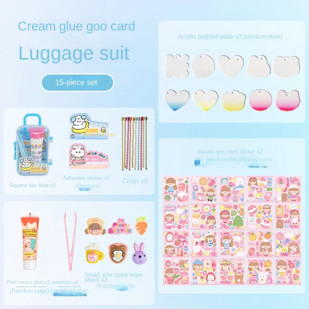 1 set di colla crema fatta a mano confezione regalo carta fai da te adesivi carta Guka Goo valigia decorativa colla crema profumata Kawaii regalo regalo fai da te