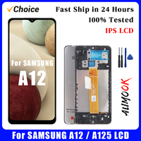 for SAMSUNG A12 AAA+ IPS LCD Display Touch Screen Digiziter Assembly pantalla For Samung A125 With Frame LCD Display