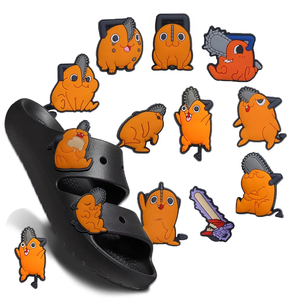 

1-96PCS New cartoon Chainsaw people shoe Charms Random style Decoration PVC Shoe Accessories Decoration Sandals Shoe Party Gift