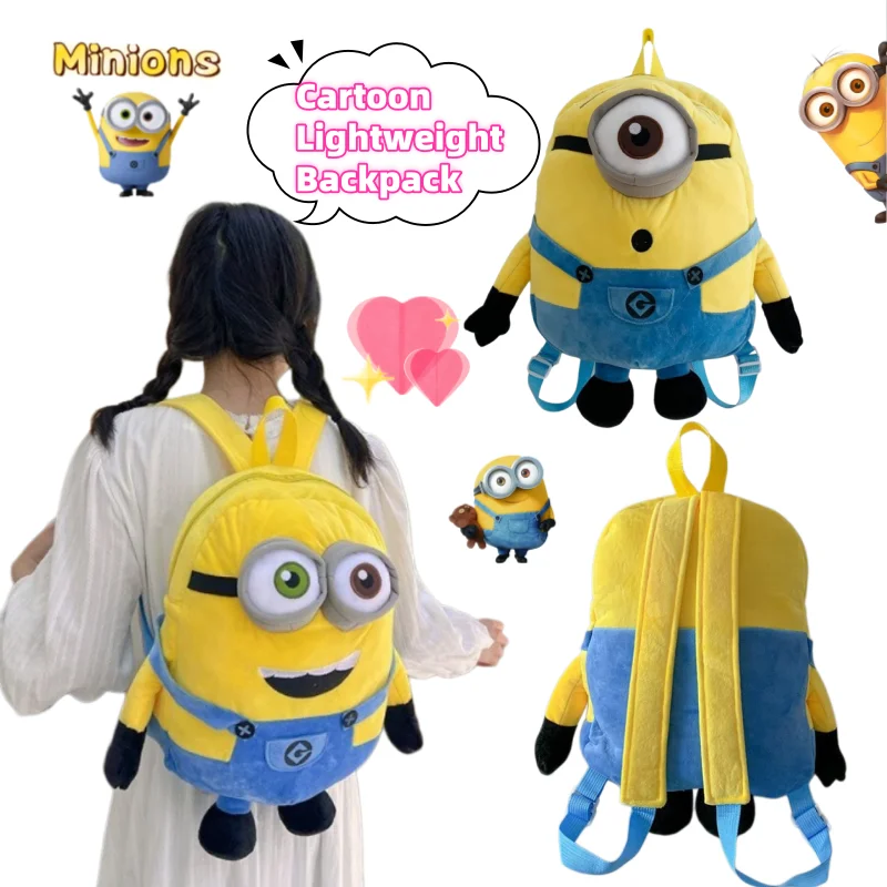 

Minions backpack high-appearance creative cartoon student lightweight bag for outings storage bag boys and girls birthday gift