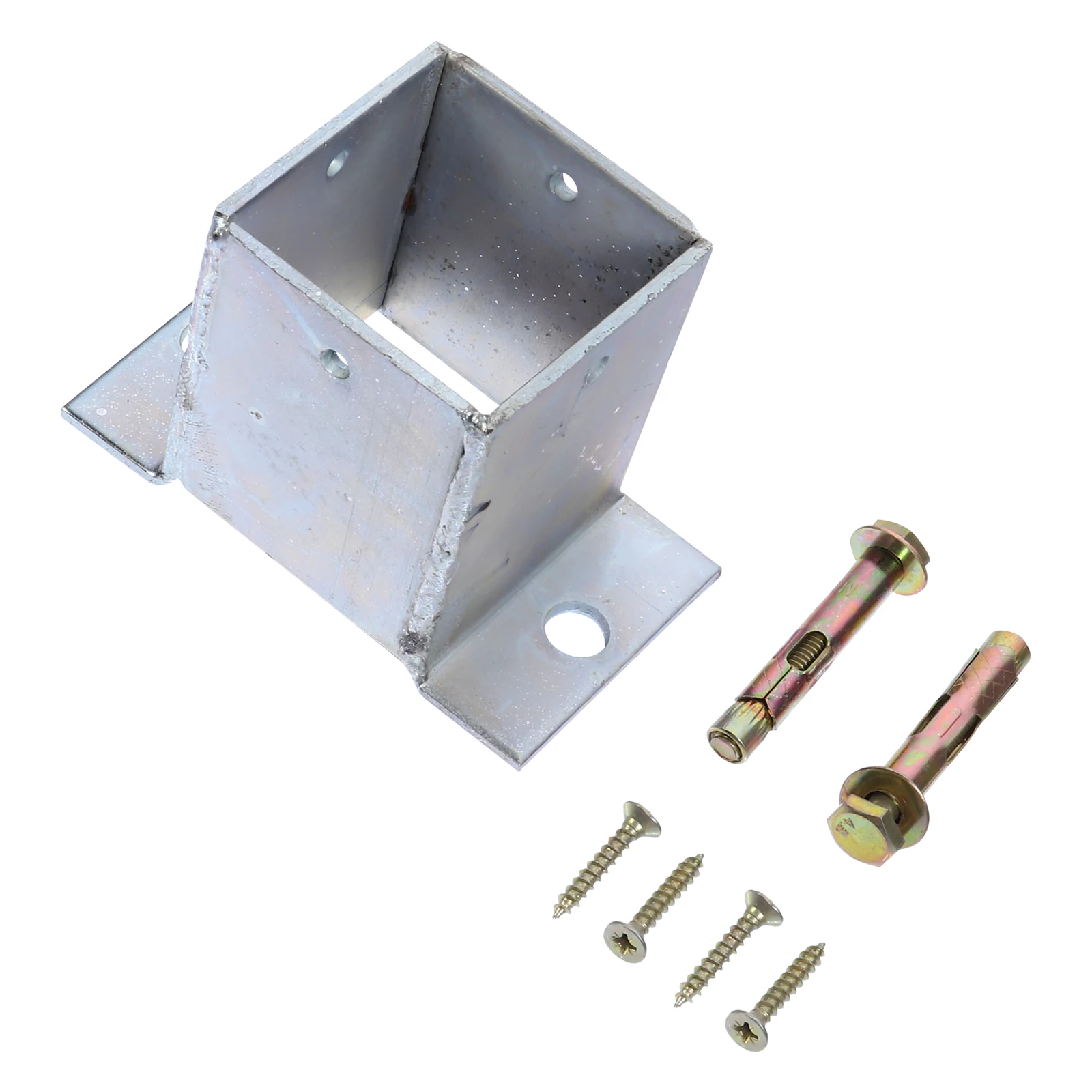 

Stainless Steel Column Base Sleeve for Fence Post Anchor Brackets Heavy Duty Wood Base 8 Screws