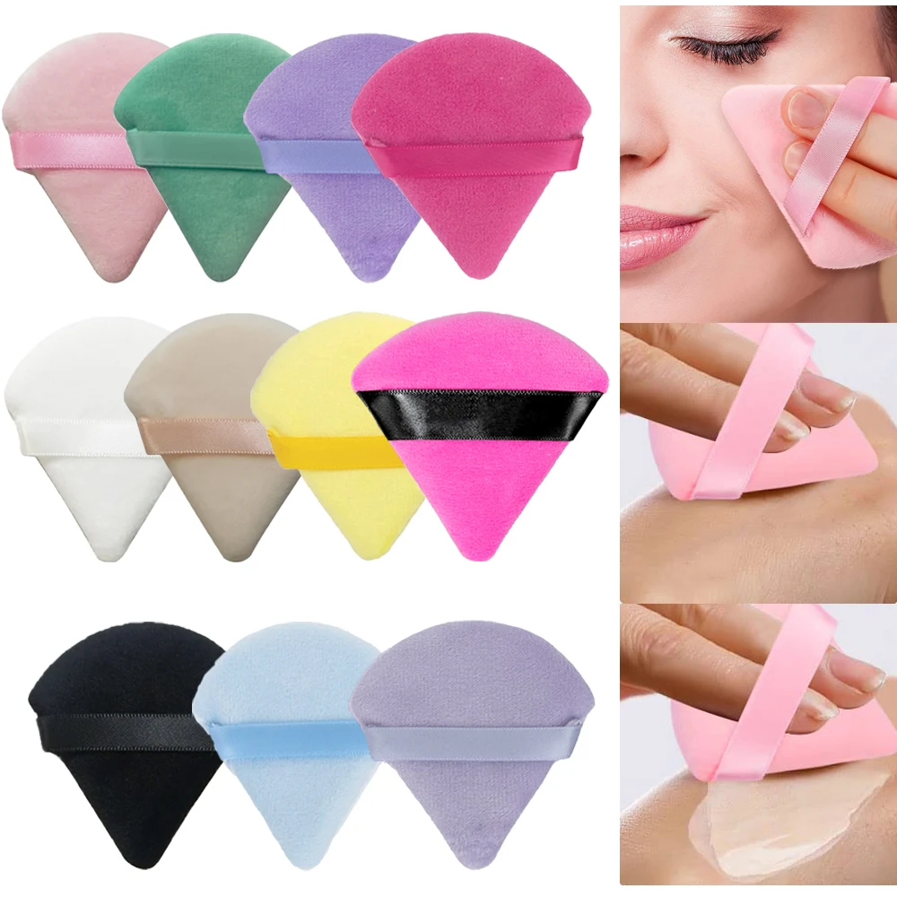 1/2/4Pcs Velvet Powder Puff Flours Mini Make-up Sponge Cosmetics Washable Sponge Soft Cotton Face Powder Pads Makeup Beauty Tool