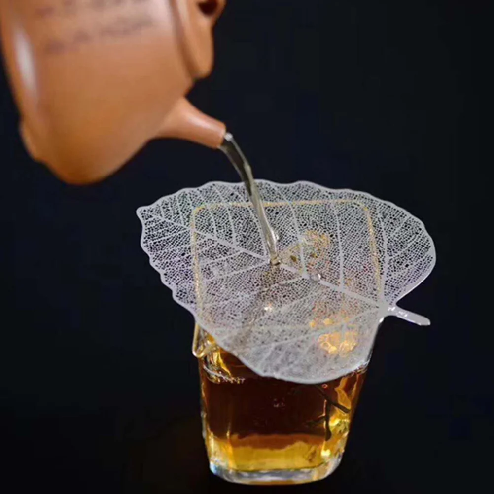 

4 Pcs Tea Filter Leaf Shaped Strainer Silver Infusers Loose Leaf Tea Accessories Stainless Steel Kung Fu Teaware