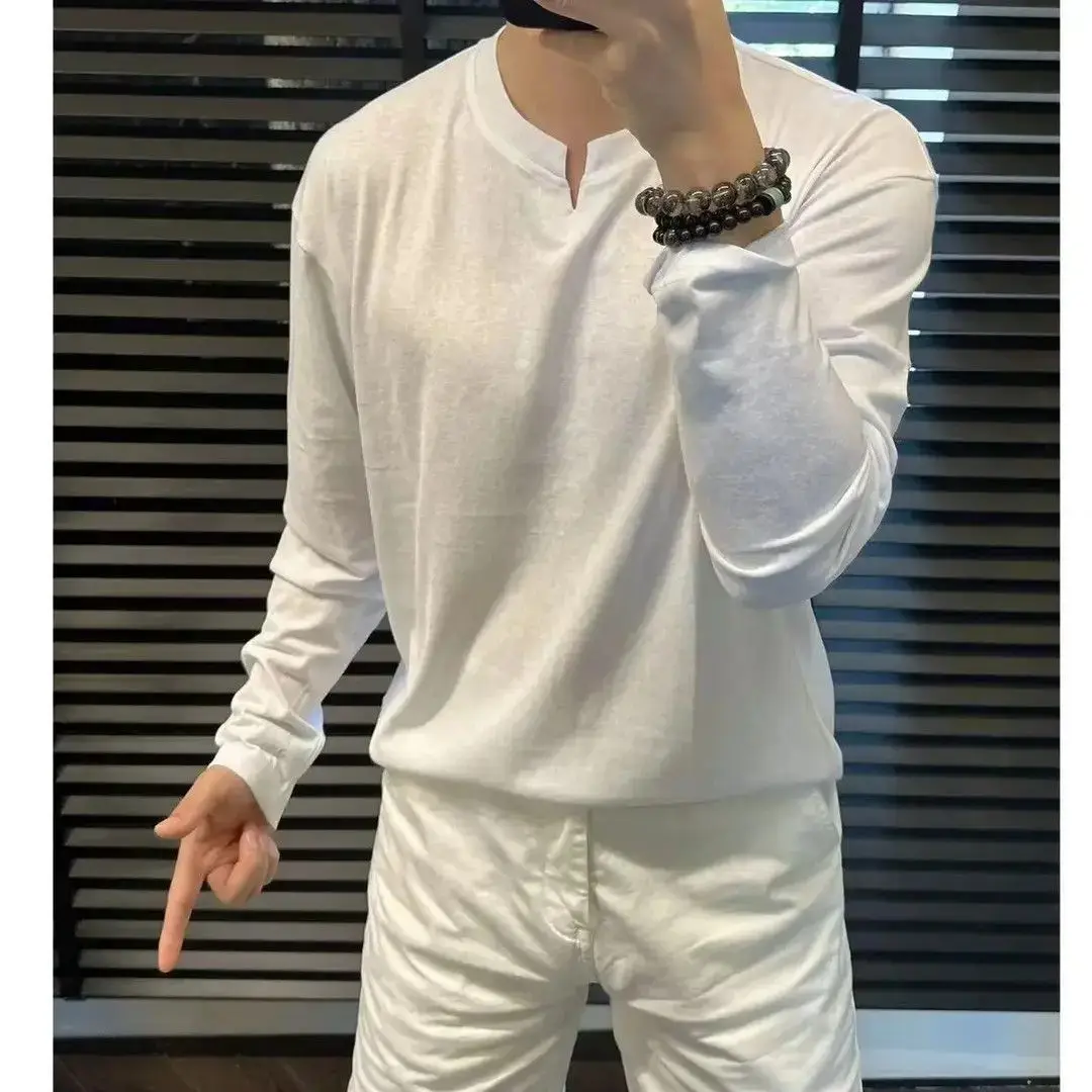 

Lightweight Long Sve round Ne Slim Fit T-irt Pure Color Sun Protection Casual Comfortable Breathable Spring Autumn T-S...