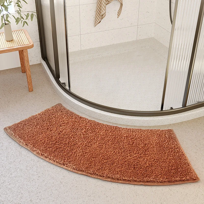 Fan-Shaped Anti-Slip Floor Mat, Absorbent Rugs for Bathroom, Shower Room, Doormat, Arc Bath, Toilet, Bathtub, Feet Pad, 40x100cm