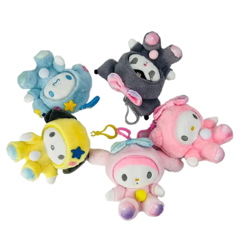 

10 шт./лот Sanrio Kuromi плюшевая кукла Cinnamoroll плюшевая 10 см кукла игрушка брелки кулон аксессуары подарок на день рождения