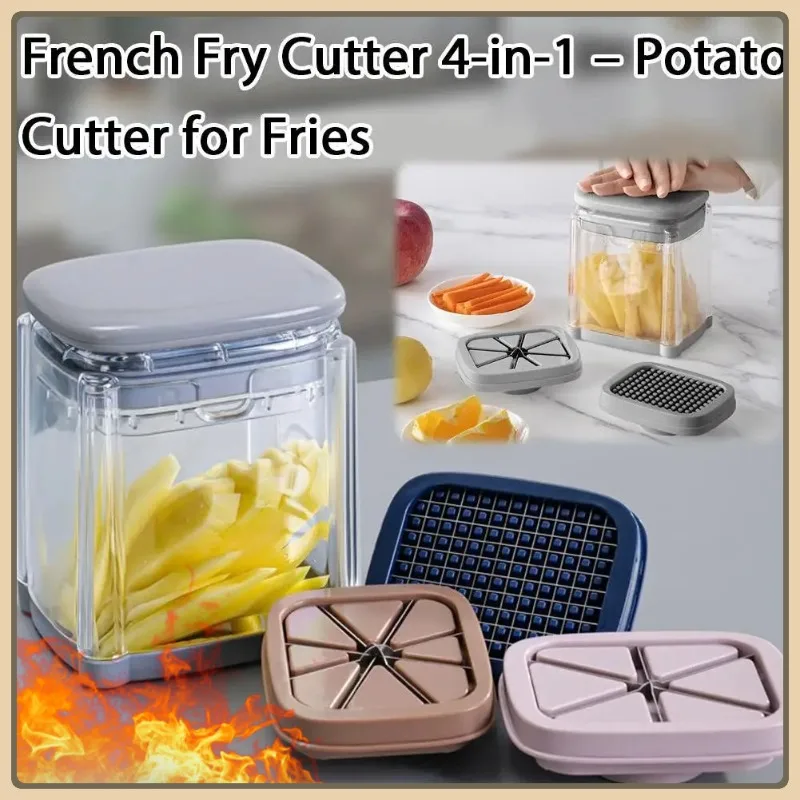 

Home Multi-Function Potato Cutter & Slicer French Fry Maker & Potato Tool Vegetable & Fruit Dicer Kitchen Gadget