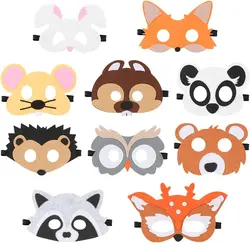 Cosplay Party Masks Jungle Animal Felt Mask Kids Role Play Games Mask Children's Dress Up Party Mask Christmas Halloween Gift