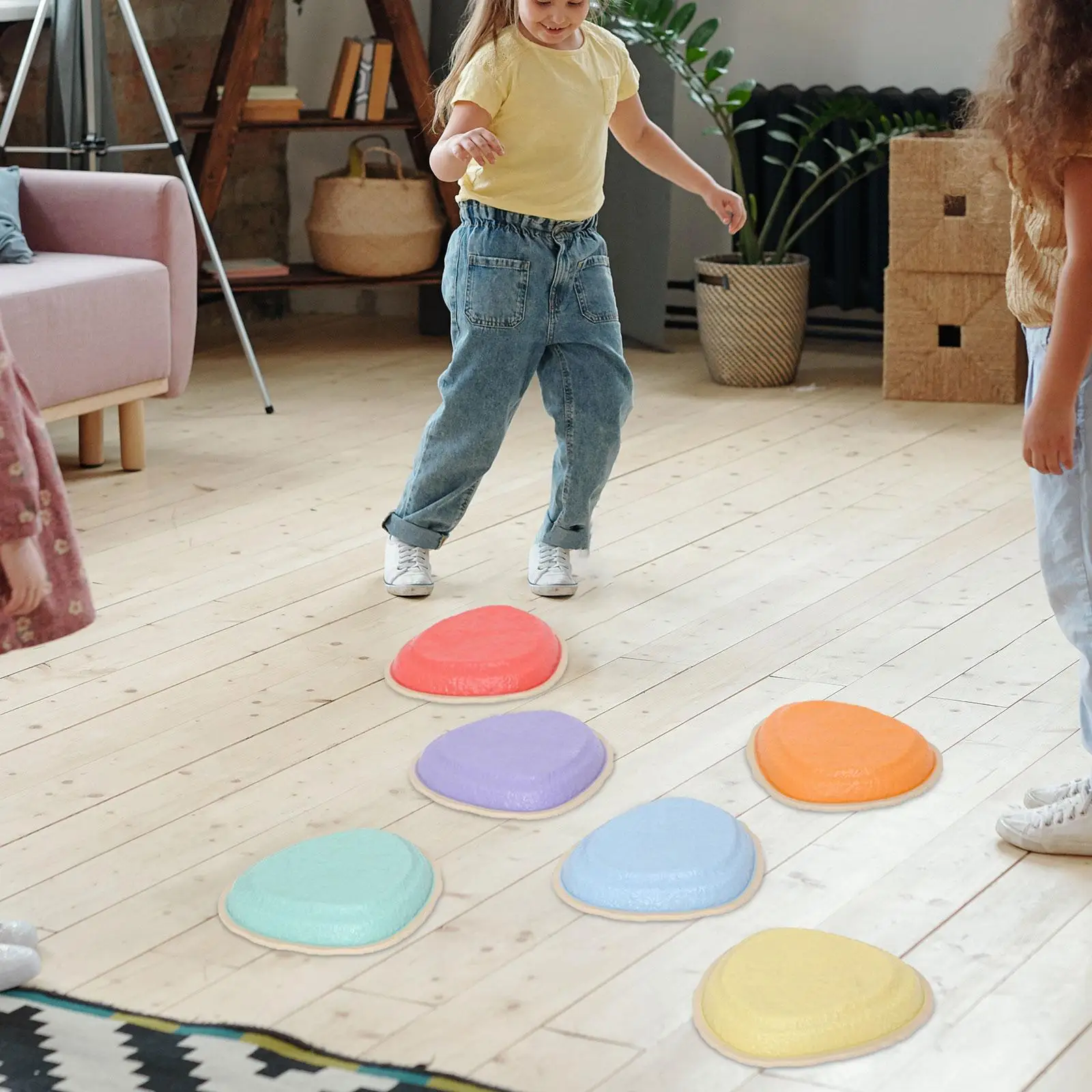 

6 Pieces Stepping Stone Indoor Outdoor Fitness Equipment Toy Obstacle