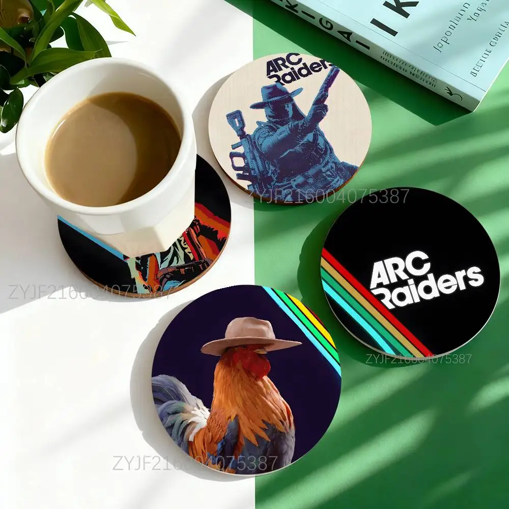 

Game A-ARC R-Raiders Round Wooden Coasters For Cute Design Suitable for Drinks Tea,Coffee Home Perfect Gift Holidays