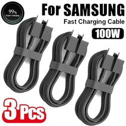 3Pcs PD 100W USB Type C to C Fast Charge Cable for Samsung Galaxy S22 S23 S24 S25 Plus Note Ultra A53 A54 Charging Data Cable