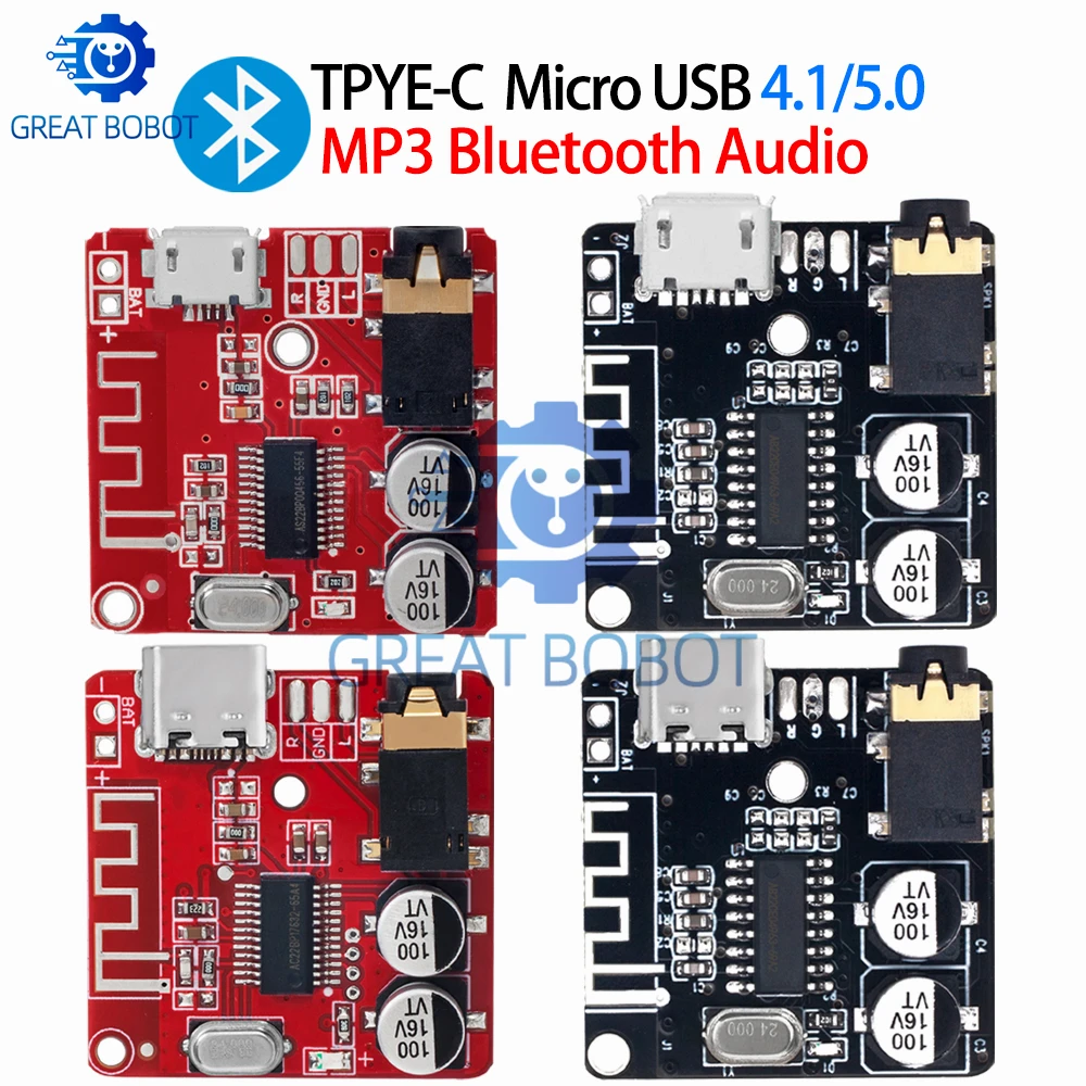 MP3 Bluetooth Decoder Board, Bluetooth 4.1 / 5.0 Lossless Stereo Amplifier Module for Car Speakers