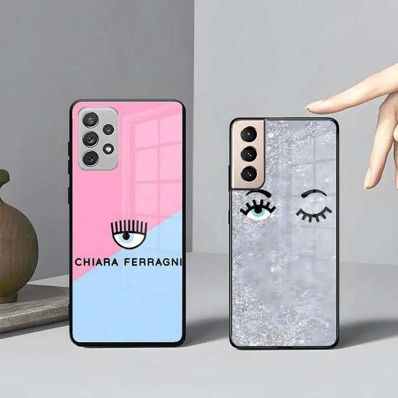 Hot Ferragnie-s Eyes Chiara Phone Case Samsung A54 S23 S21 S22 Ultra A 42 34 32 52 51 Note S10 E Plus S20 FE S22 Pro A12 Glass