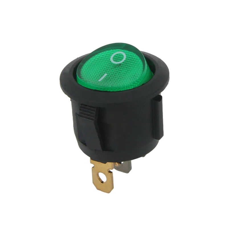 1PCS ON/OFF Round Rocker Switch LED illuminated Car 12V 24V / 6A 250V / 10A 125V 2/3/4PIN Switch 20MM