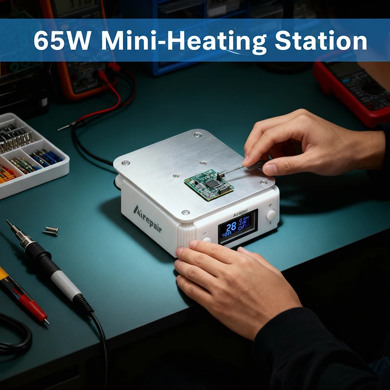 

Mini Soldering Station with PD65W Fast Charging Digital Display Adjustable Temperature Preheating Plate for PCB Repair