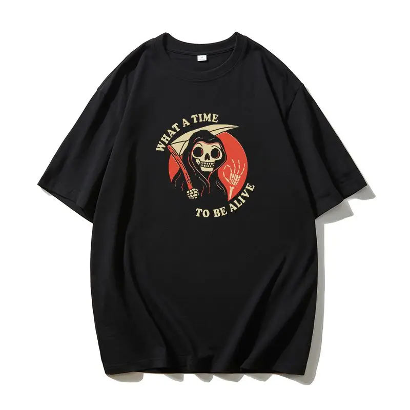 2026 New Live Well Skull Wacky Death personalisierte bedruckte Herren- und Damen-Kurzarm-T-Shirts mit Rundhalsausschnitt in Übergröße