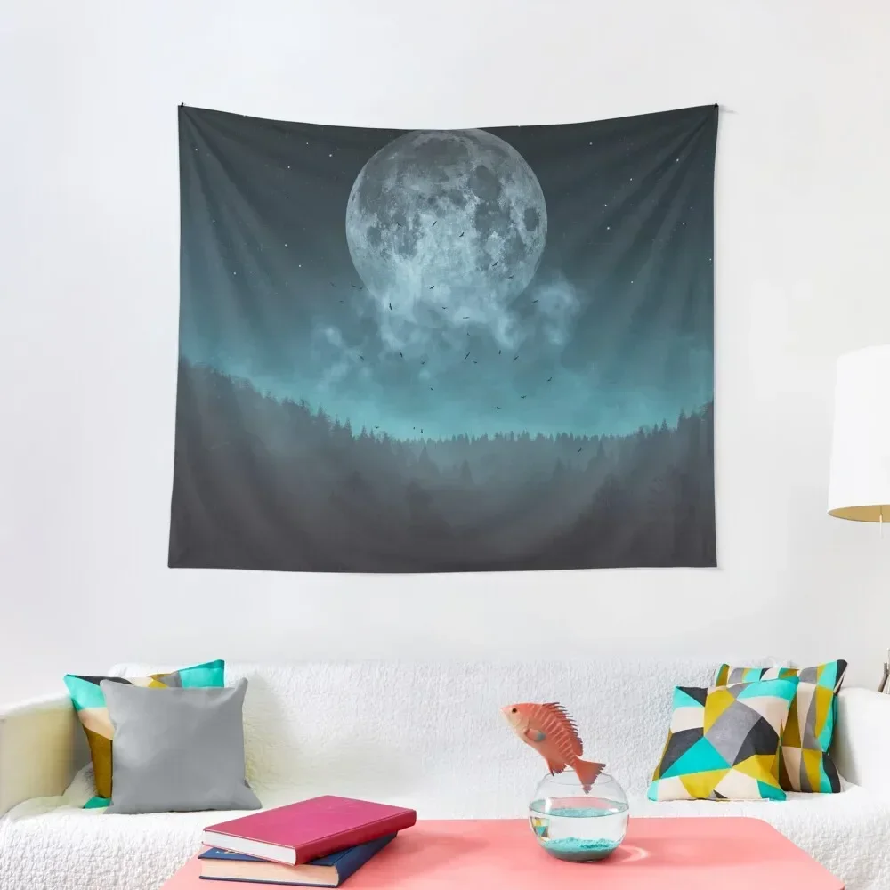 

Full Moon Over Trees Tapestry Room Ornaments Art Mural Decoration Pictures Room Wall Tapestry