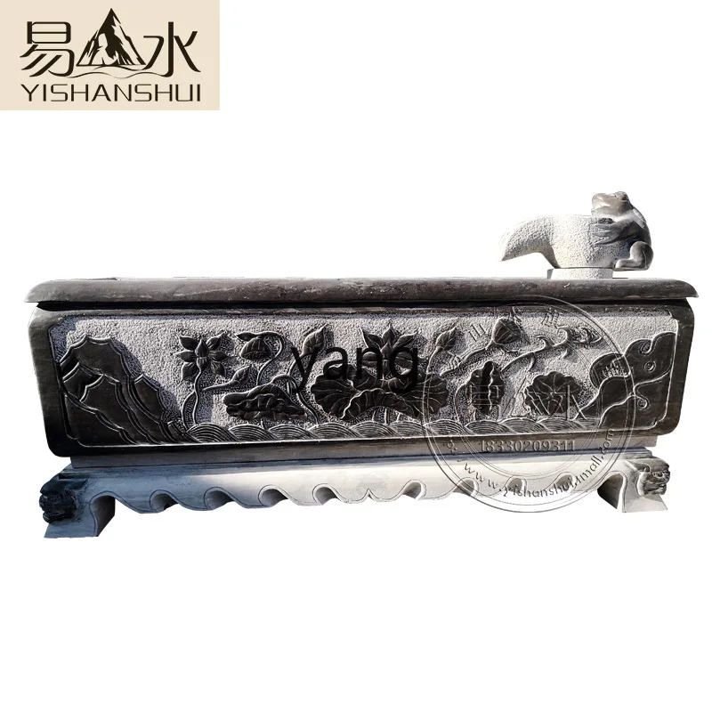 CX  stone carving fish tank bluestone carving lotus square tank golden toad water tank courtyard landscape ornament