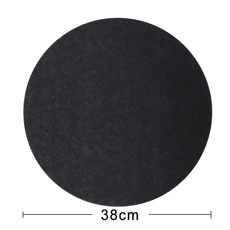 Mantel Individual de cuero ligero de lujo con patrones en relieve para uso doméstico, almohadilla aislante, tapete decorativo de mesa de comedor de cuero resistente