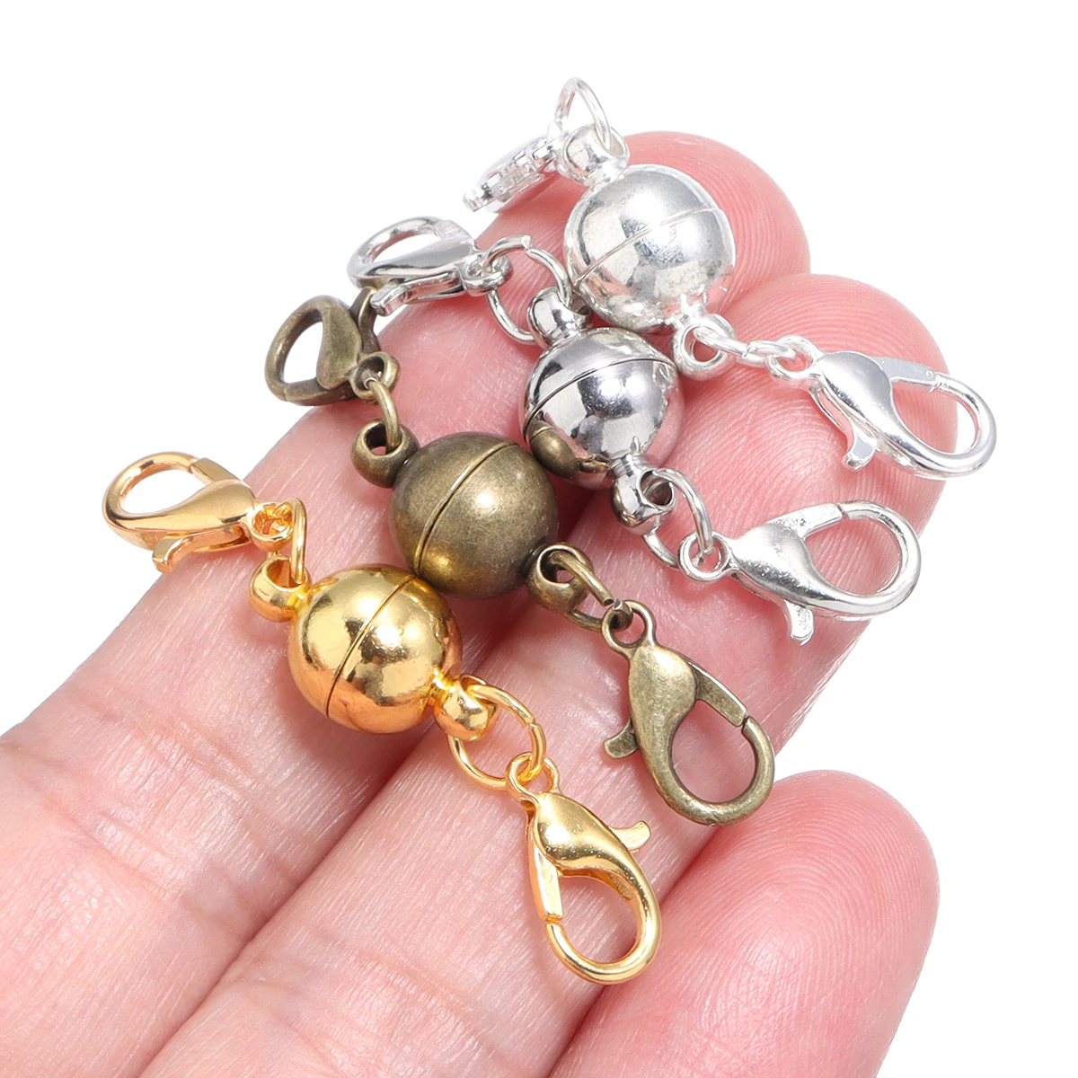 

5 шт./лот, круглые сильные магнитные застежки, подходят для браслетов, ожерелья, родиевые застежки, разъемы для изготовления кожаных браслетов, ювелирных изделий