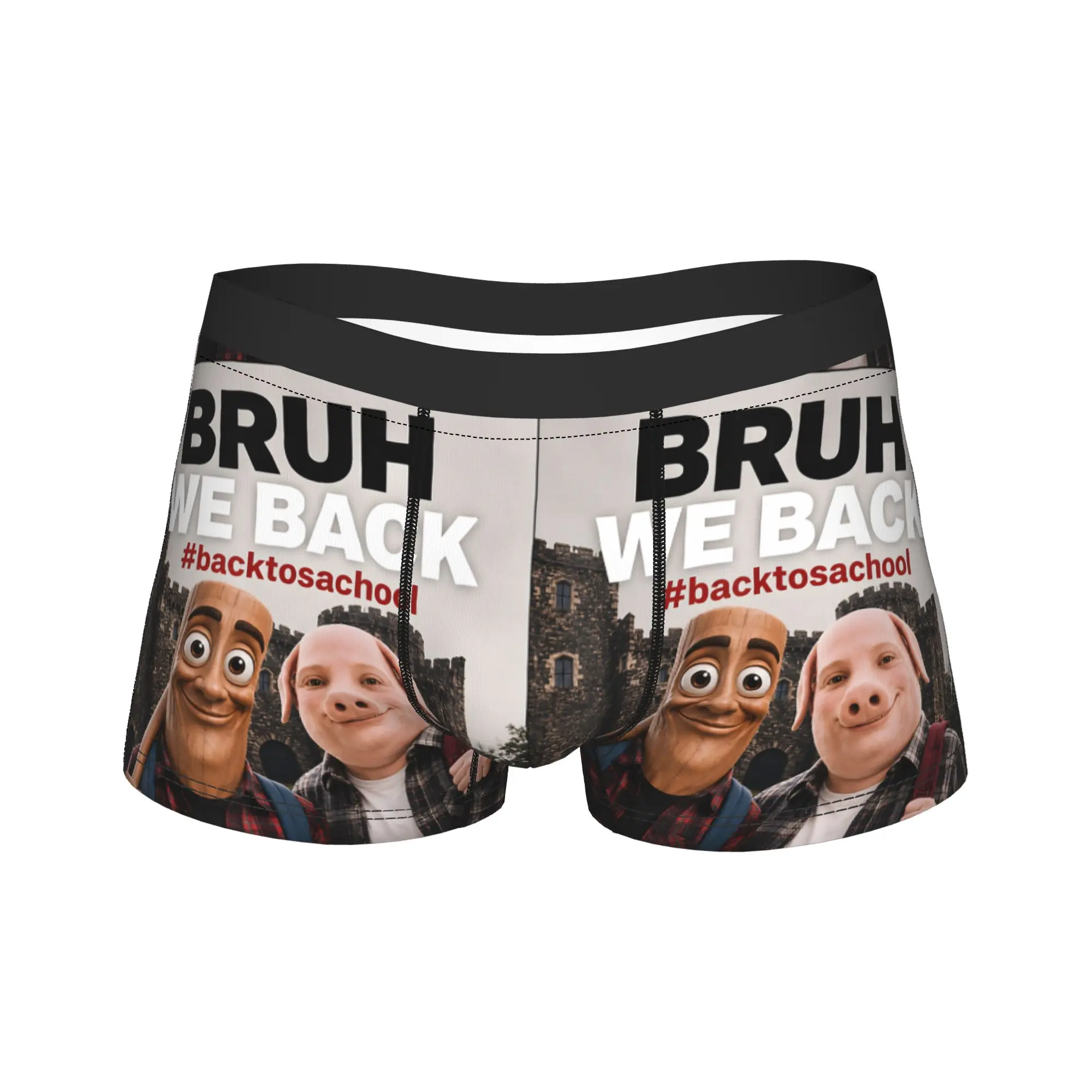 John Pork Tung Tung Tung Sahur Back to School Brainrot Gifts Underwear  Panties Shorts Briefs Men 3D Pouch Oversize Boxer Shorts