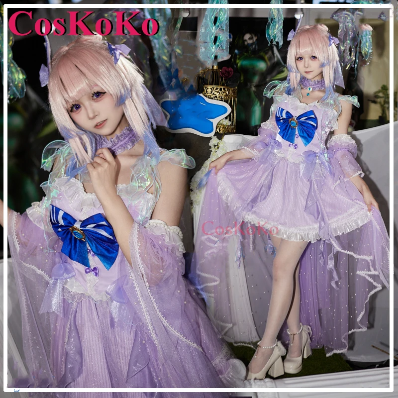 CosKoKo Sangonomiya Kokomi Cosplay Anime Game Genshin Impact Costume Gorgeous Sweet Wedding Dress Halloween Role Play Clothing