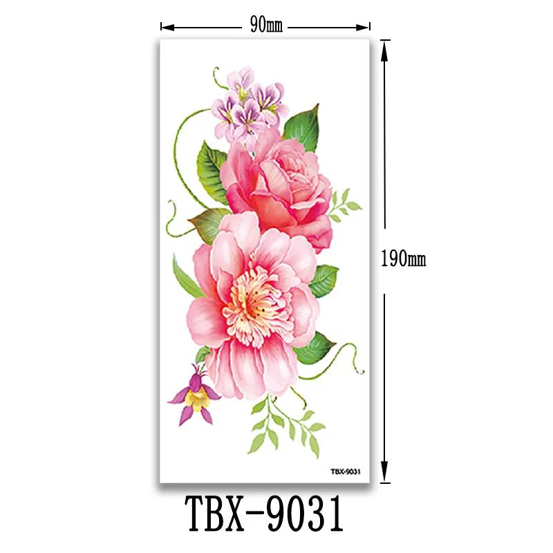 Sexy Flower Temporary Tattoo Stickers Waterproof Long-lasting Peony Rose Plum Blossom Scar Colored Body Art Fake Tattoo Stickers