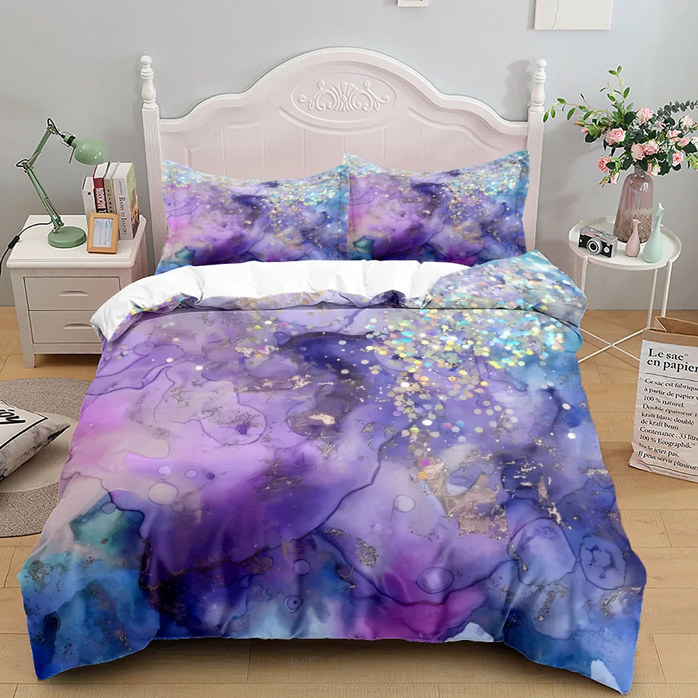 Watercolor Crystal Art Duvet Cover Set King Queen Double Full Twin Single Size Bed Linen Set