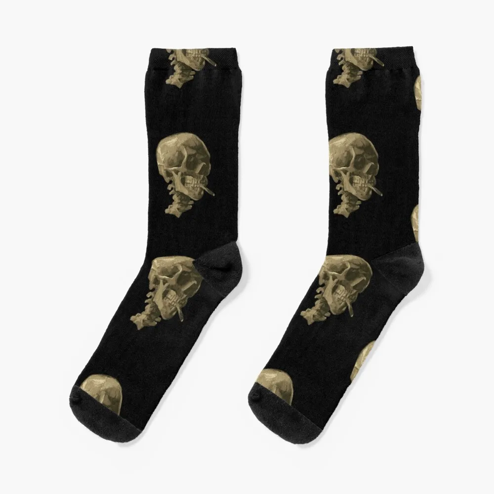 

Skull of a Skeleton with Burning Cigarette Socks Mens Gifts