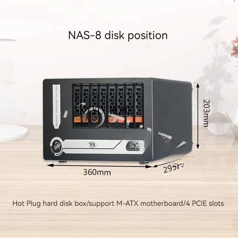 Sale Hot Swap NAS 8 HDD Tooless Bays Case Support M-ATX Motherboard For Cloud Date Storage Optional USB3.0