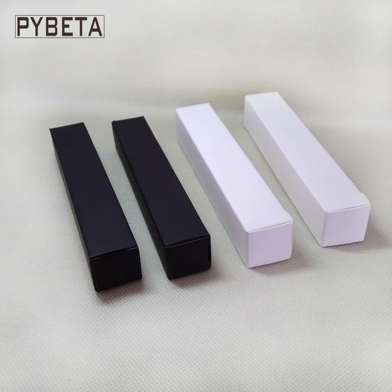 100pcs/lot- 2*2*12cm White Black Paper Box for Essential Oil Perfume sample Lipstick Stroage Boxes Craft Gift boxes valve tubes