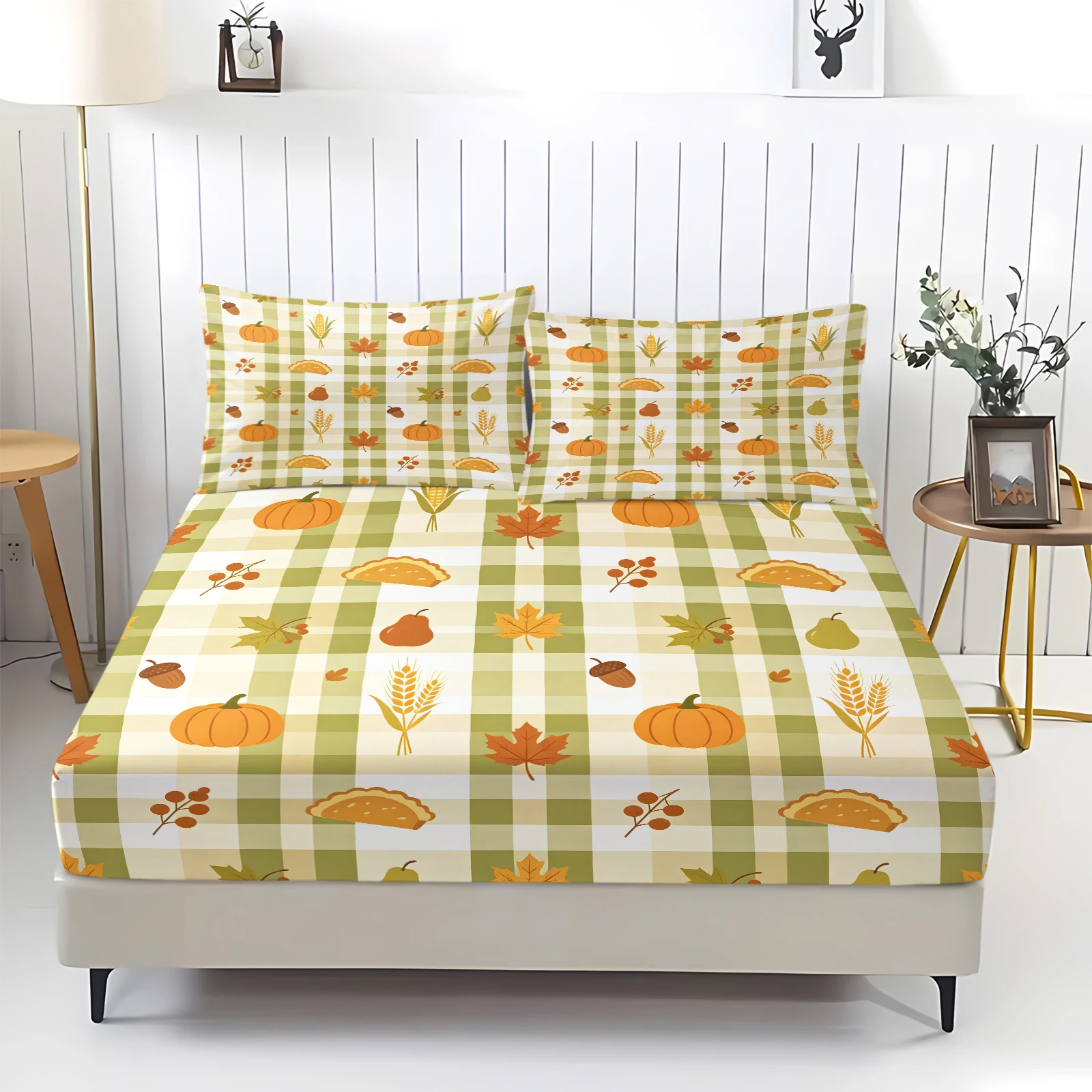Fitted Sheet Deep - Juego de sábanas ajustables de otoño