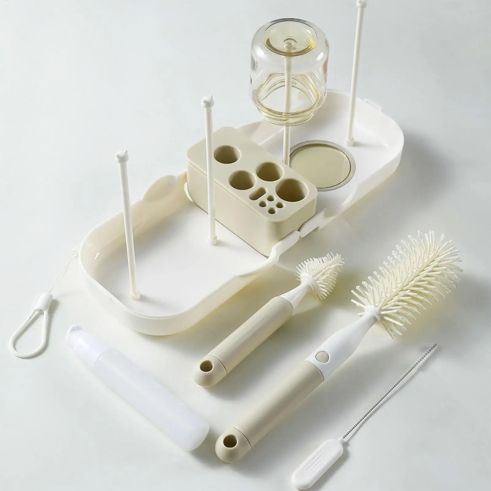 travel-bottle-washing-kit-silicone-portable-washer-with-drying-rack-travel-bottle-cleaner-brush-kit-for-home-picnic-camping-long