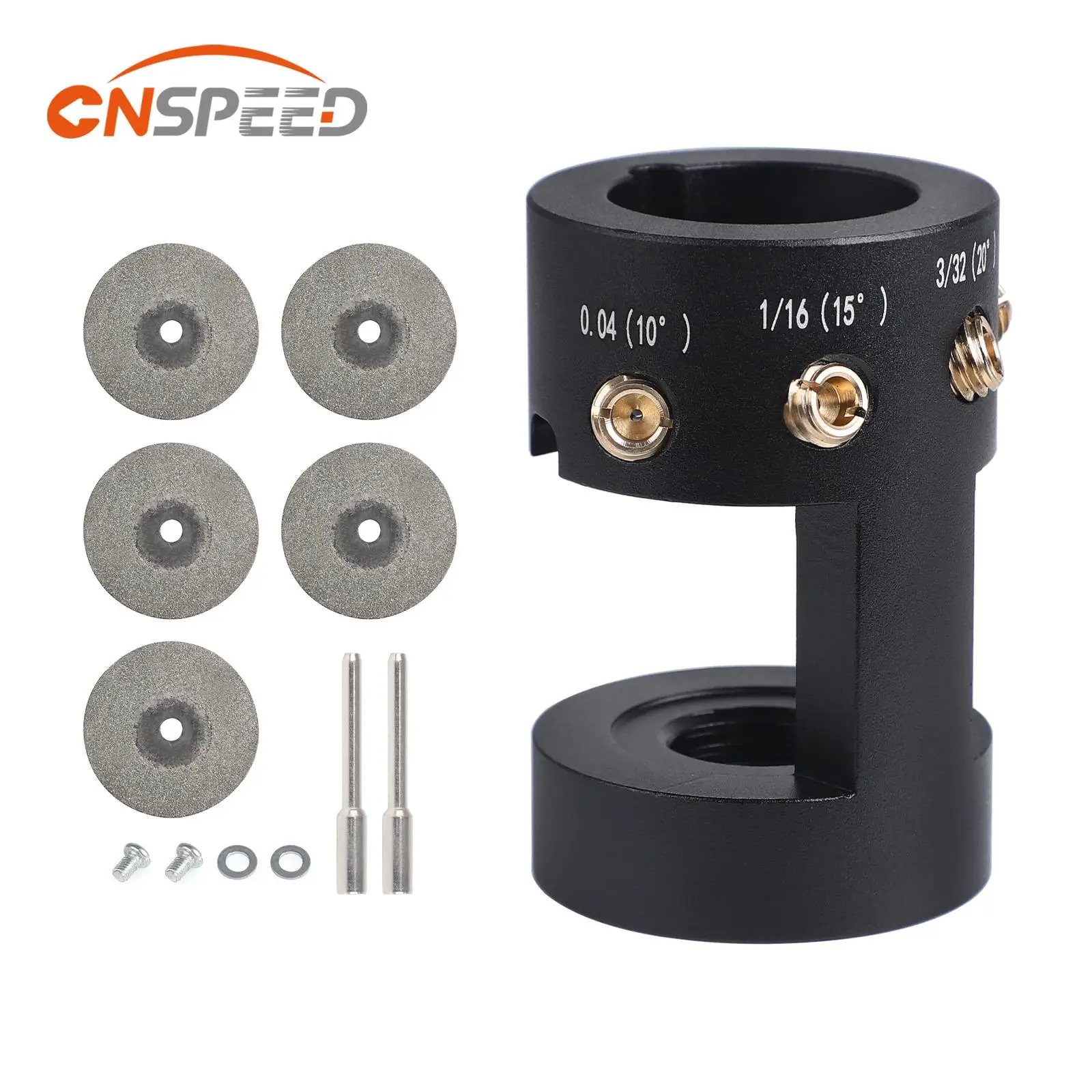 

CNSPEED TIG Tungsten Sharpener Head Tool Tungsten Grinder For TIG Welding With 4 Cut-Off Slot Multi-Angle & Offsets Welding Tool