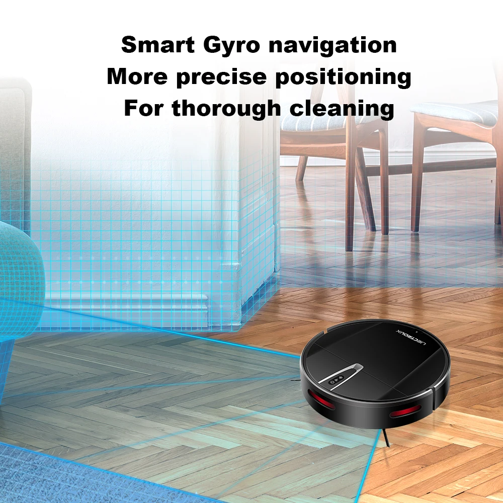 LIECTROUX V3S PRO Robot Vacuum Cleaner and Wet Mop Combo,Smart Mapping,WiFi App,4KPa Suction,Brushless Motor,,Ideal for Pet Hair