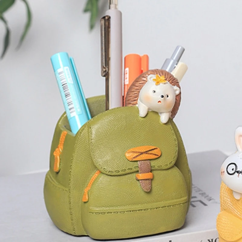 Garden Statues Backpack Hedgehog Flower Pot Mold Unique Pen Holder Resin Molds