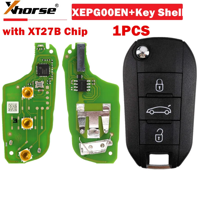 1PCS XHORSE XEPG00EN with XT27B Super Chip Special PCB Board Super Remotes 3 Buttons with Key Shell