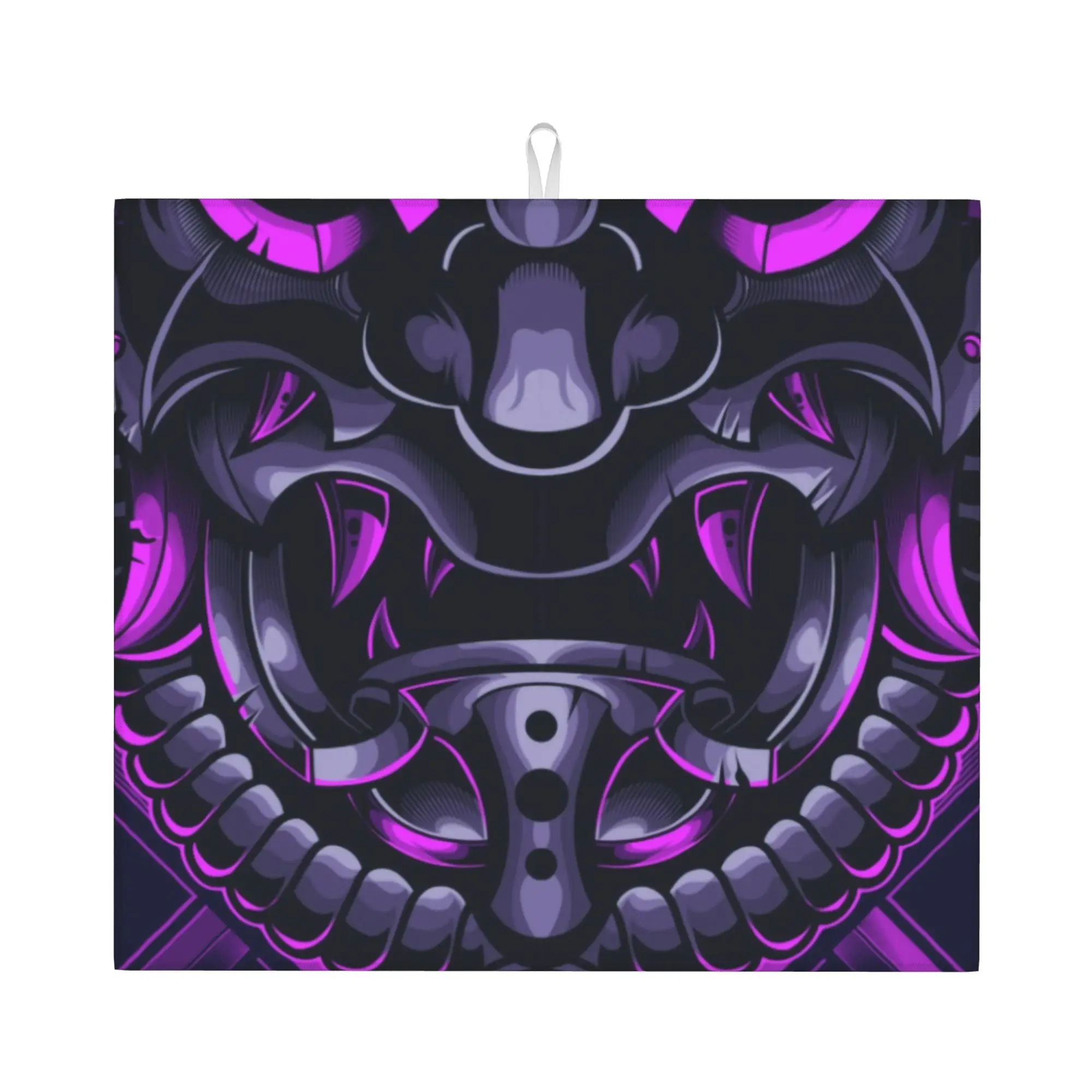 Drying Mat For Kitchen Japanese Mecha Samurai Ronin Warrior Barware Tableware Oil Proof Washable Kitchen Sink Drying Pad