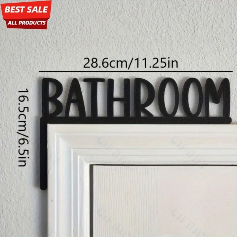CIFBUY Iron Wall Art Vintage Metal Bathroom Sign Trendy Letter Number Decor Plaque Modern Home Hanging Decoration