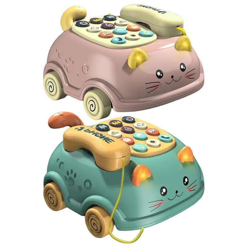 Jouet de téléphone musical pour tout-petits, mini machine d'apprentissage téléphonique de dessin animé avec lumières, son, Montessori, cadeau précoce