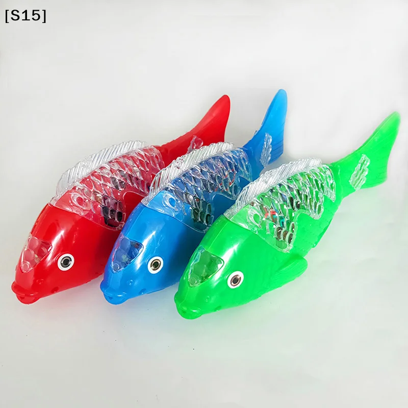 Simulation Swimming Electric Fish Toy Kids LED Lighting Music Interaction Toys[S15][S15]