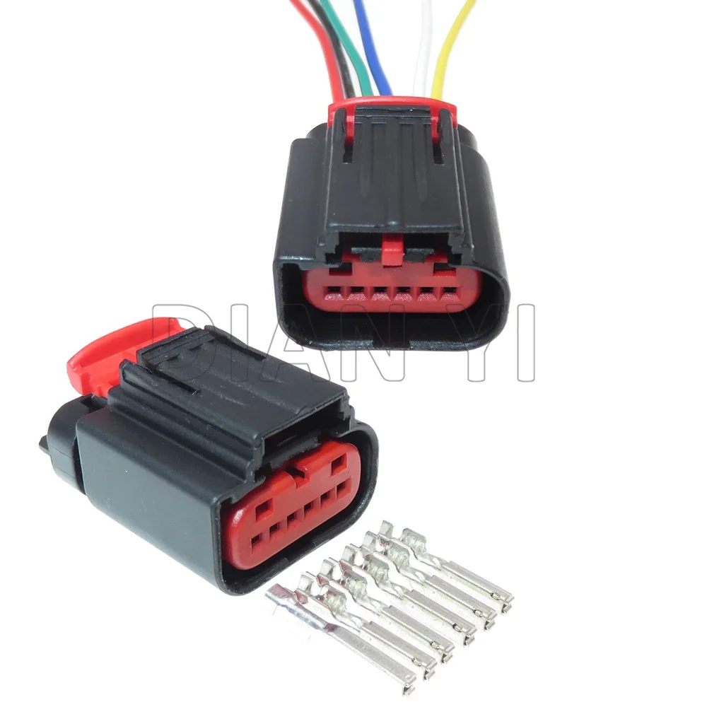 1 Juego de enchufe de arnés de cableado de 6 vías para Ford 1438153 -5 piezas automáticas del zócalo del sensor de posición del pedal del acelerador del conjunto de CA con el terminal