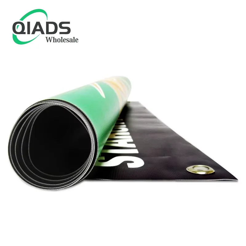 QiAds Sto Custom Advertising Size Picture Design Background Print PVC Outdoor Spray Cloth Banner Vinyl/Fabric Banne Vinyl Banner